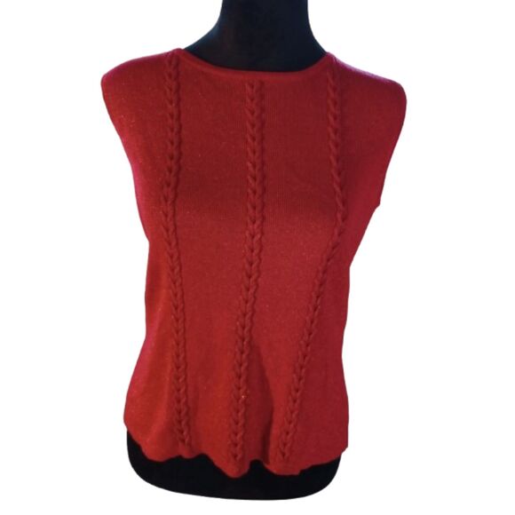 Joseph A. Qu'est-est Silk Women's Size Large sparkly Silk Top with Sweater - Picture 2 of 8